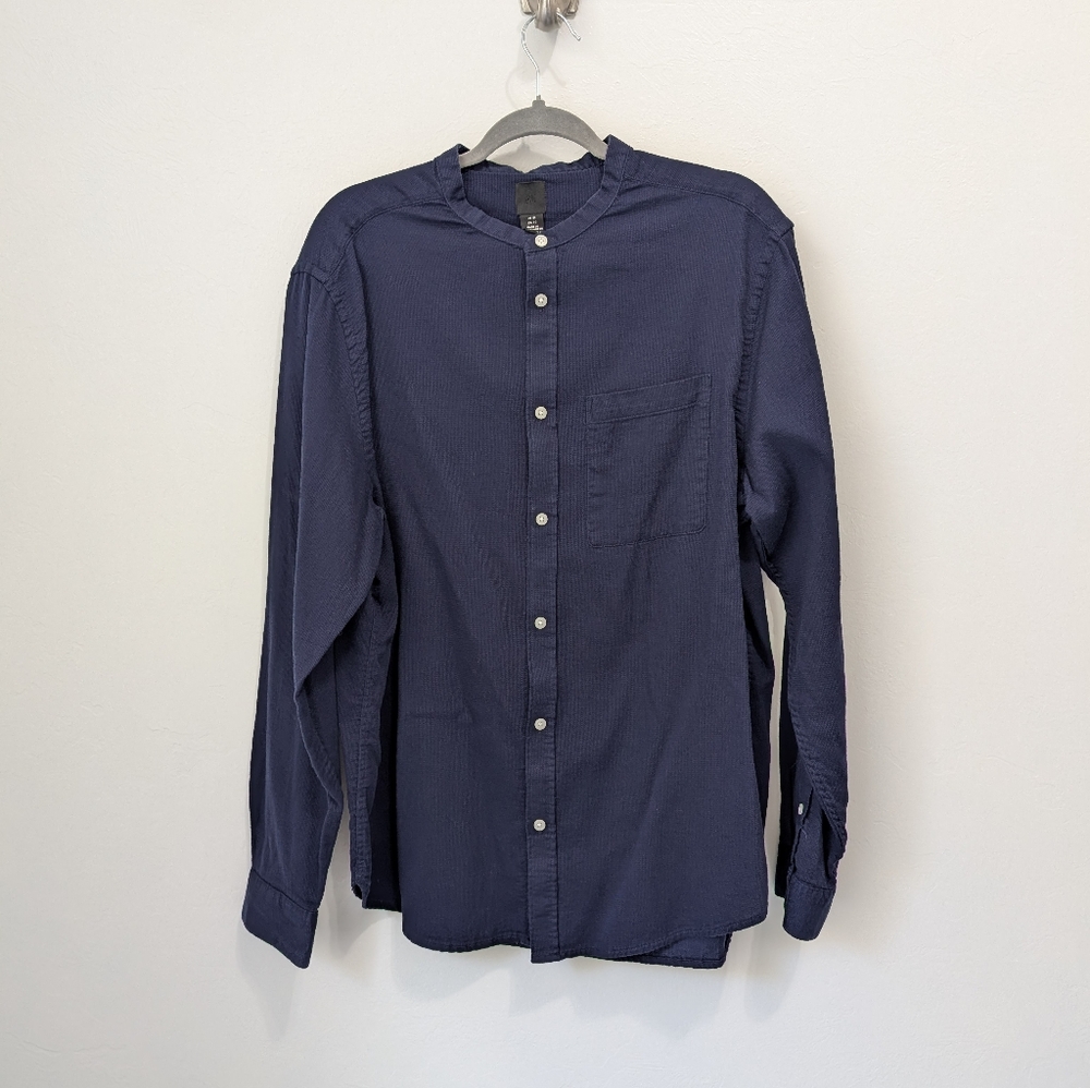 Murano 100% linen Mens, H&M Cotton Navy Blue Long Sleeve Shirt Size XL Bundle - Picture 2 of 11